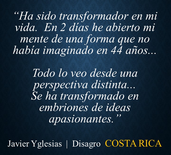 Testimonial Frank Gamez Consulting workshop talleres Pensamiento Disruptivo Estrategia creatividad Cultura