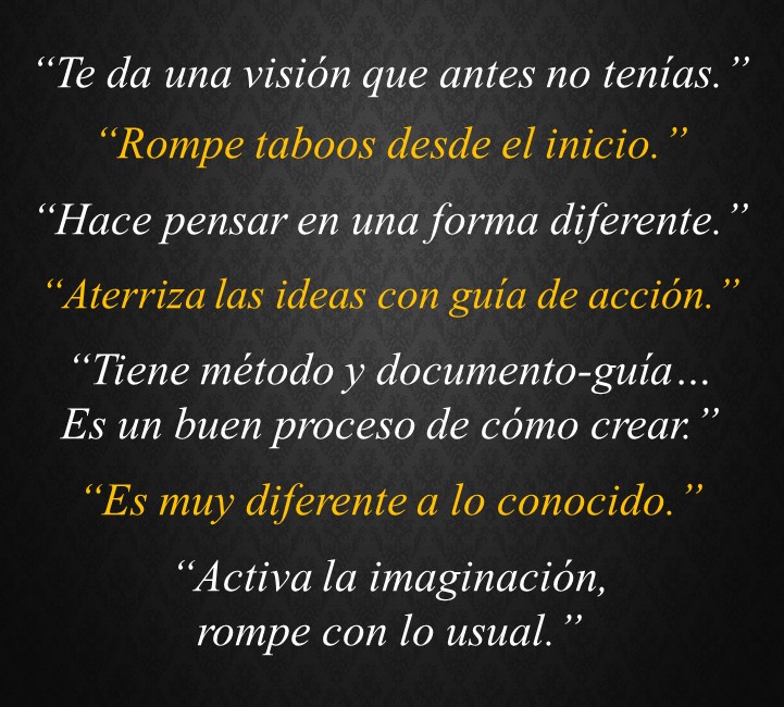 Testimonial Frank Gamez Consulting workshop talleres Pensamiento Disruptivo Estrategia creatividad Cultura